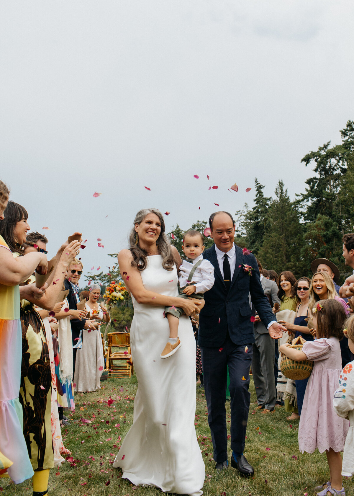 petal-wedding-exit-Captain Whidbey-washington