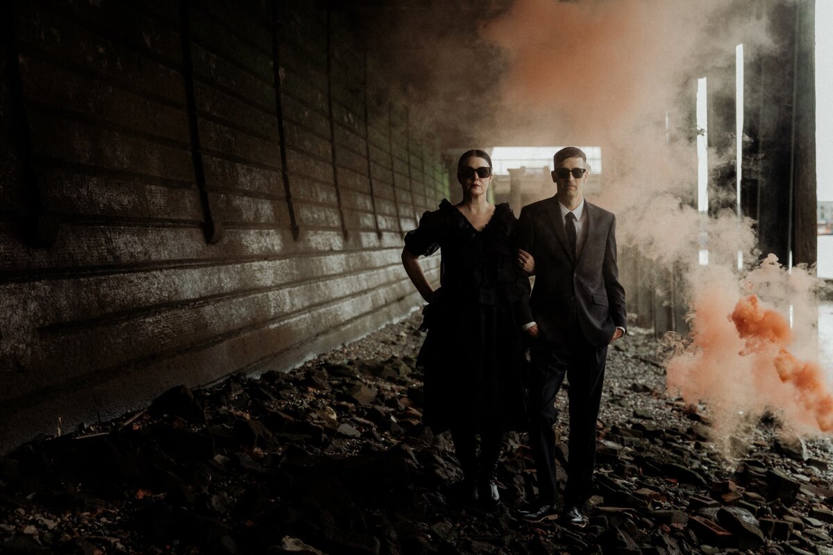 Alternative wedding photoshoot in London