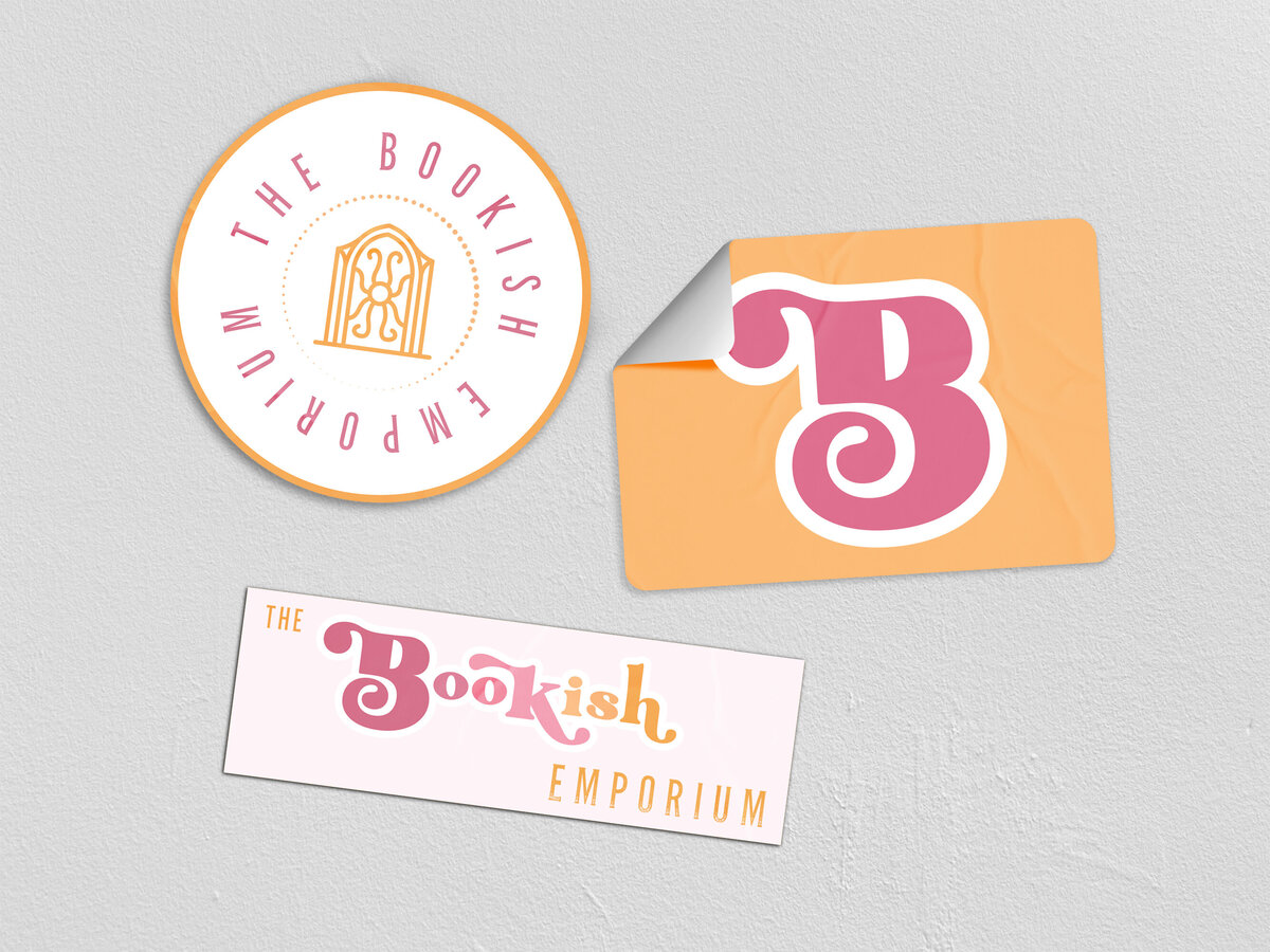 Sticker branding mockup for bookish etsy store