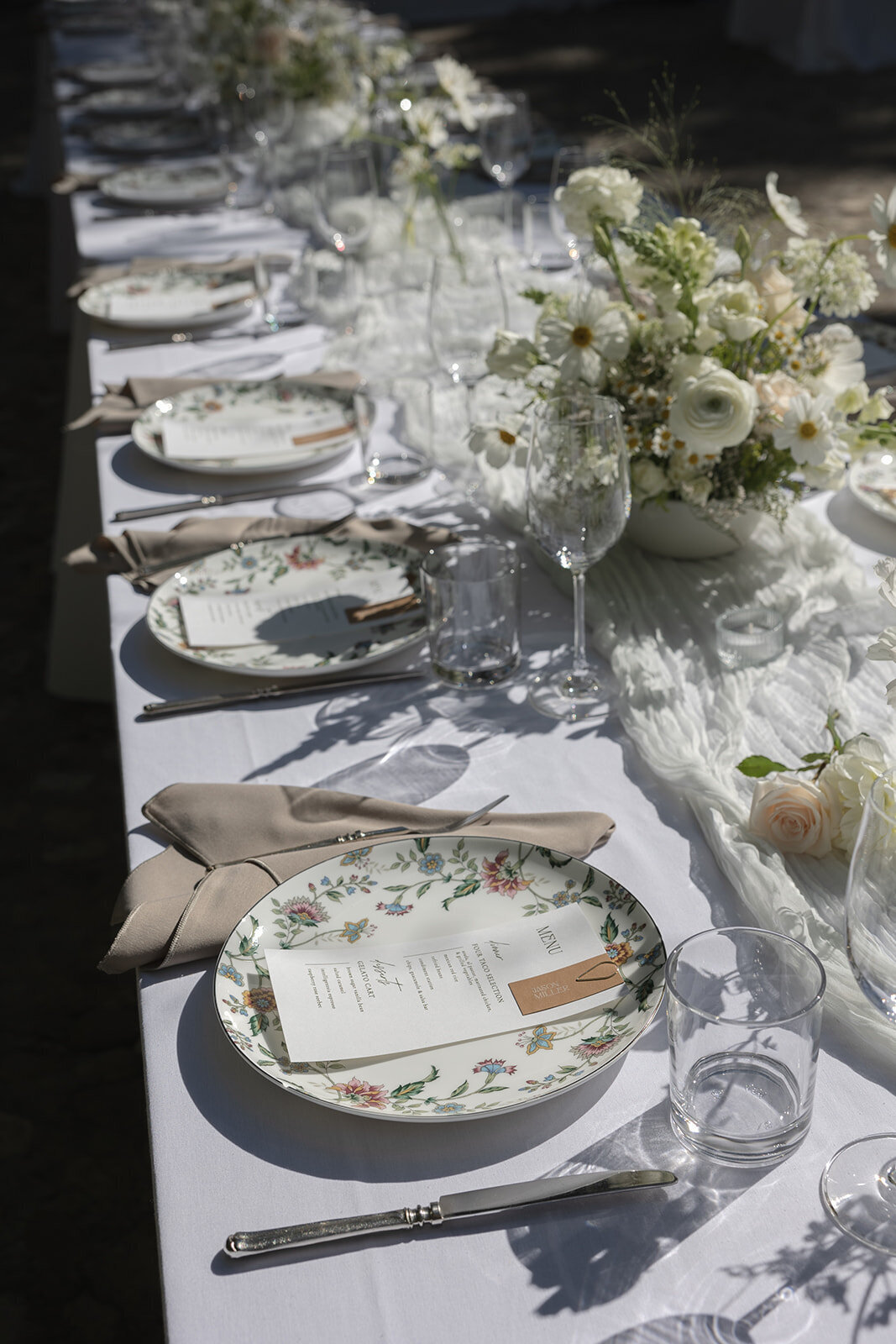 Floral Wedding Plates at Hummingbird Nest Ranch
