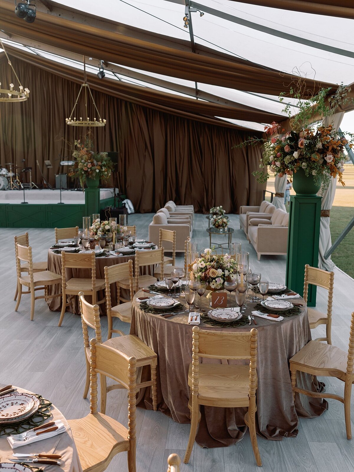 Custom tented wedding celebration with fall Ralph Lauren vibes at private polo farm in Aiken, South Carolina by Sarah Bradshaw_0206