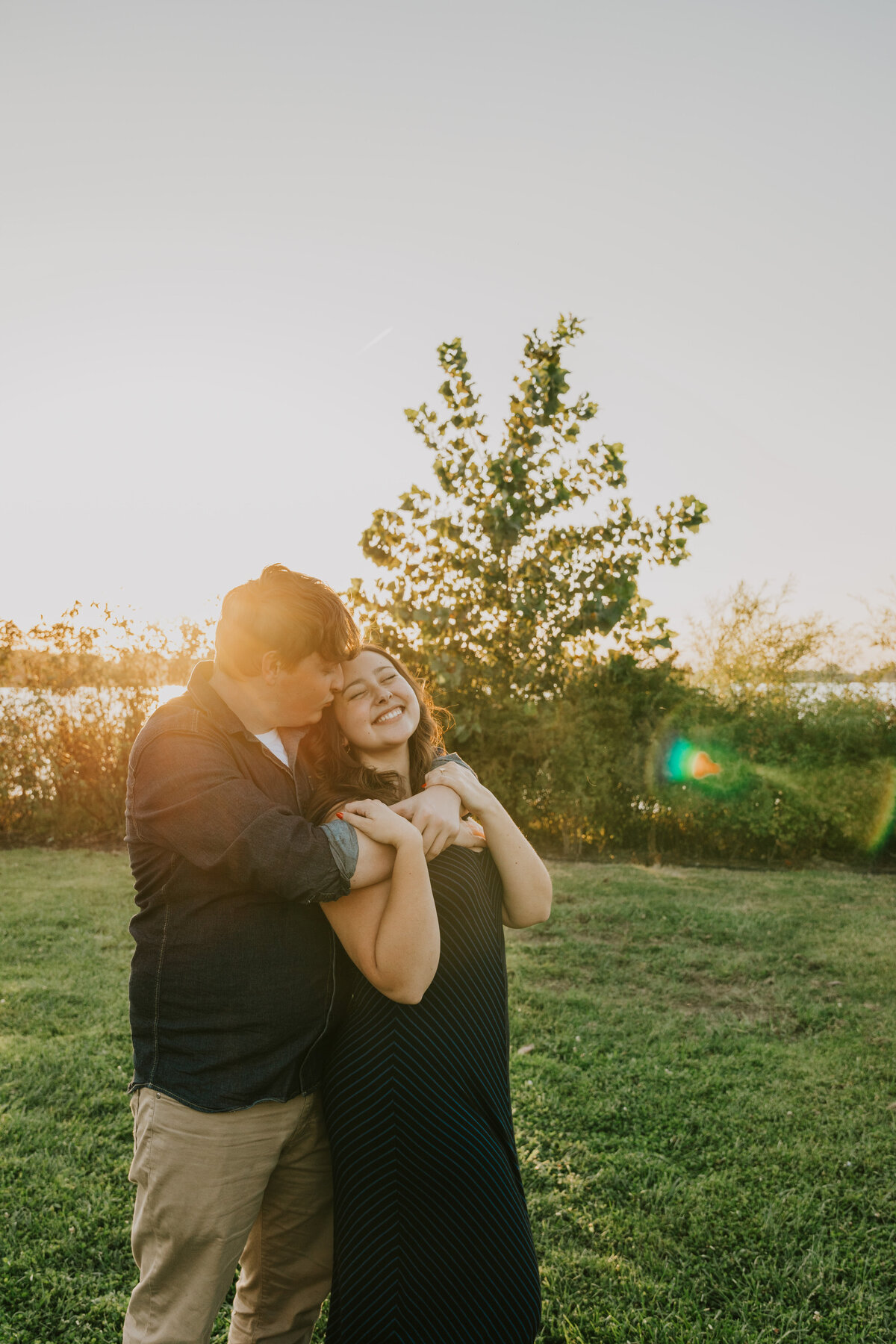 Close-up of bride and groom sharing a joyful moment, Indiana wedding.