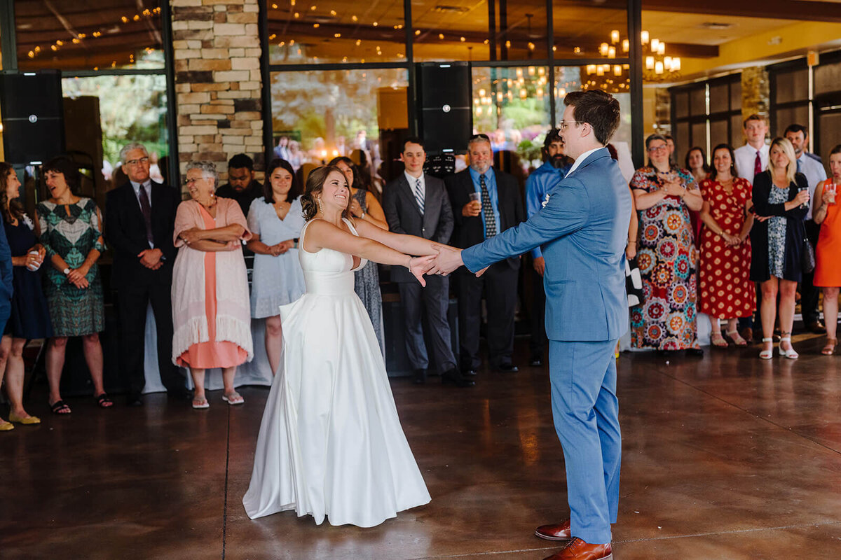Bride and groom first dance at Oswego wedding, NY