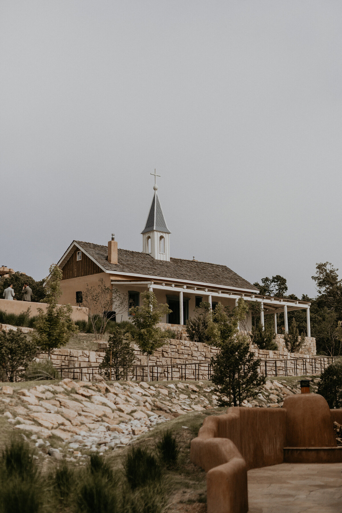 wide view of the chapel at Bishop's Lodge Santa Fe