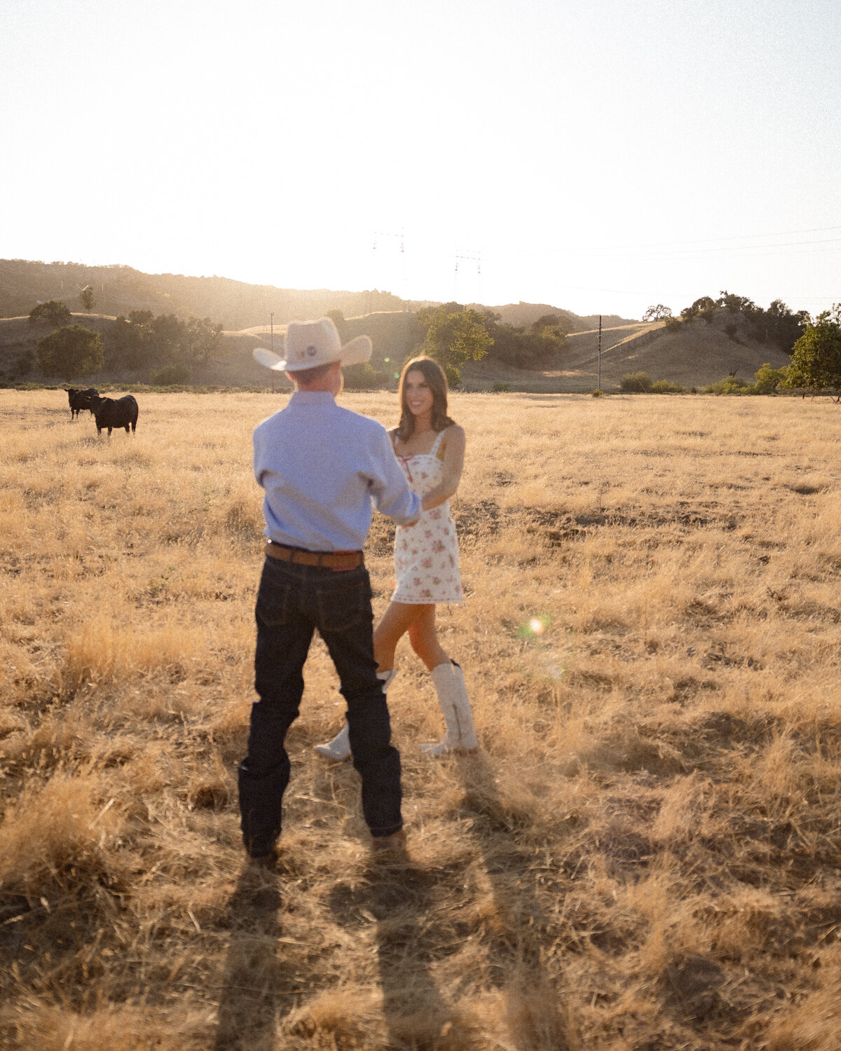 candid golden hour couples engagement photos in San Luis Obispo on the Central Coast