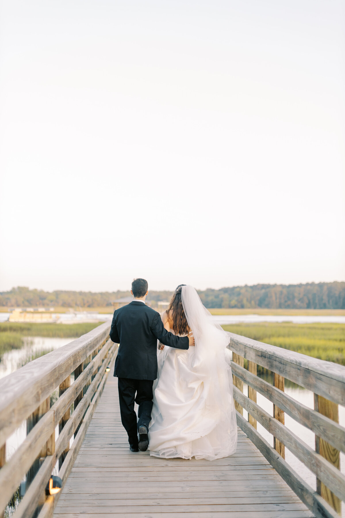 Low country couple marsh wedding