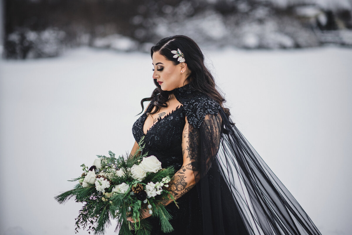 Moody Winter Wedding Photo
