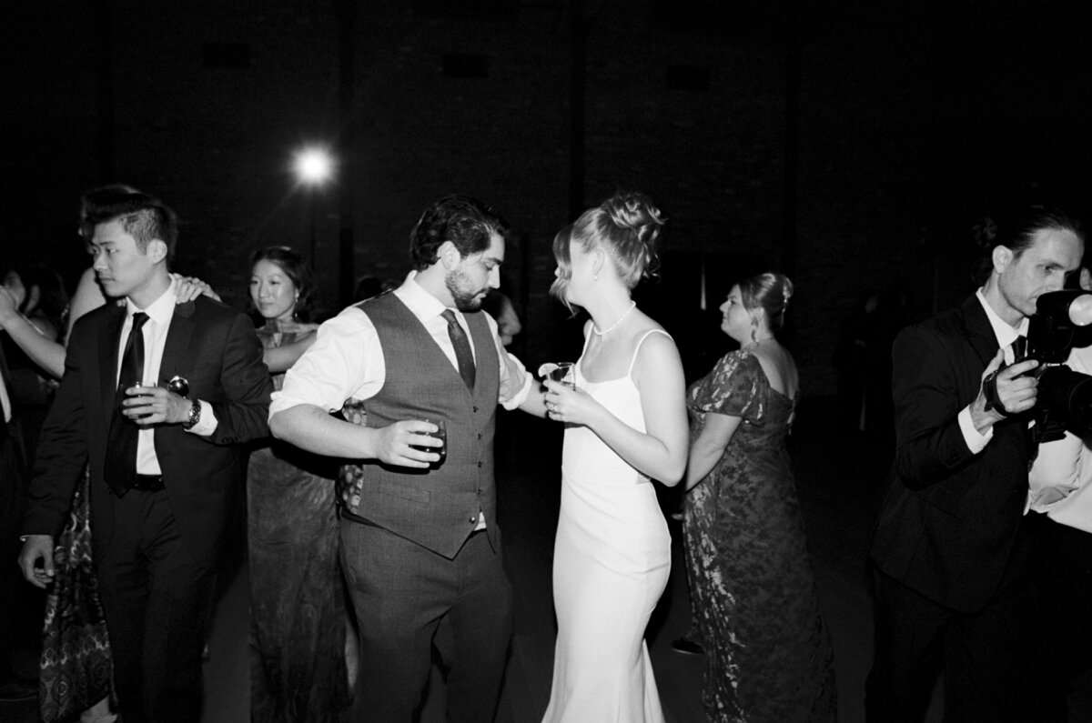 35mm film reception photo from a wedding at The Roundhouse in Beacon, NY