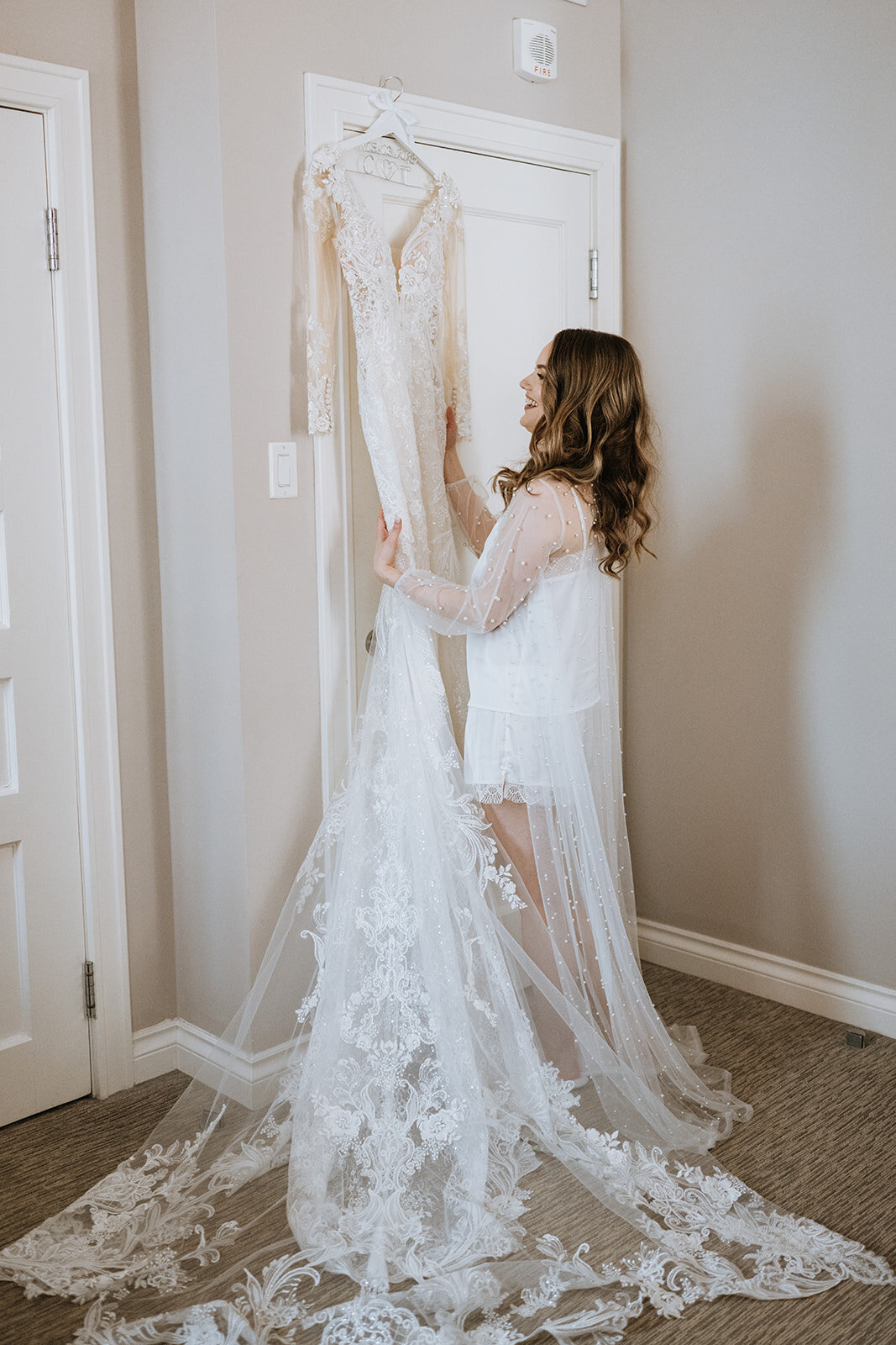 Bride with Wedding Dress