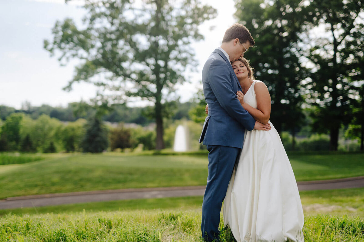 Bride and groom portrait at Oswego wedding, NY