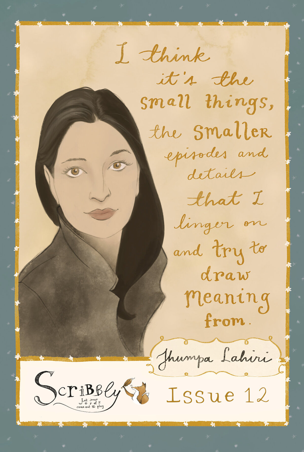 2022Scribbly12Postcard Jhumpa Lahiri