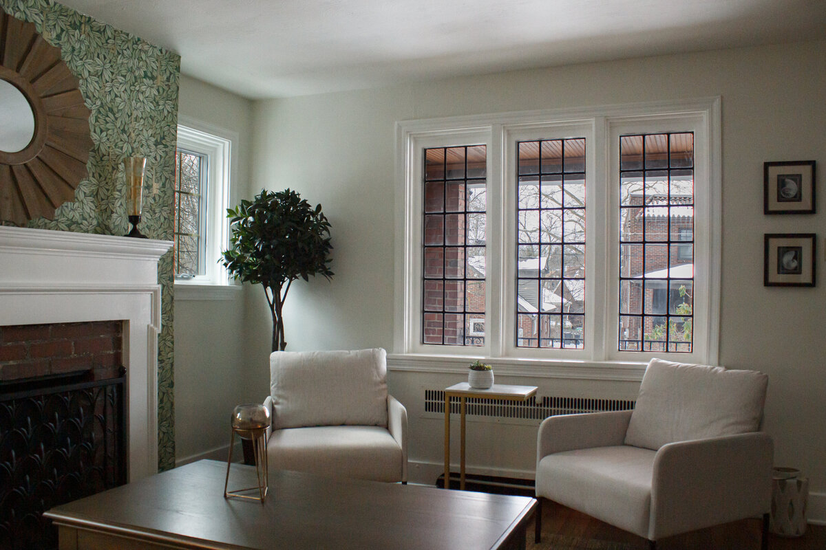 Professionally staged living room designed to maximize home value and buyer appeal