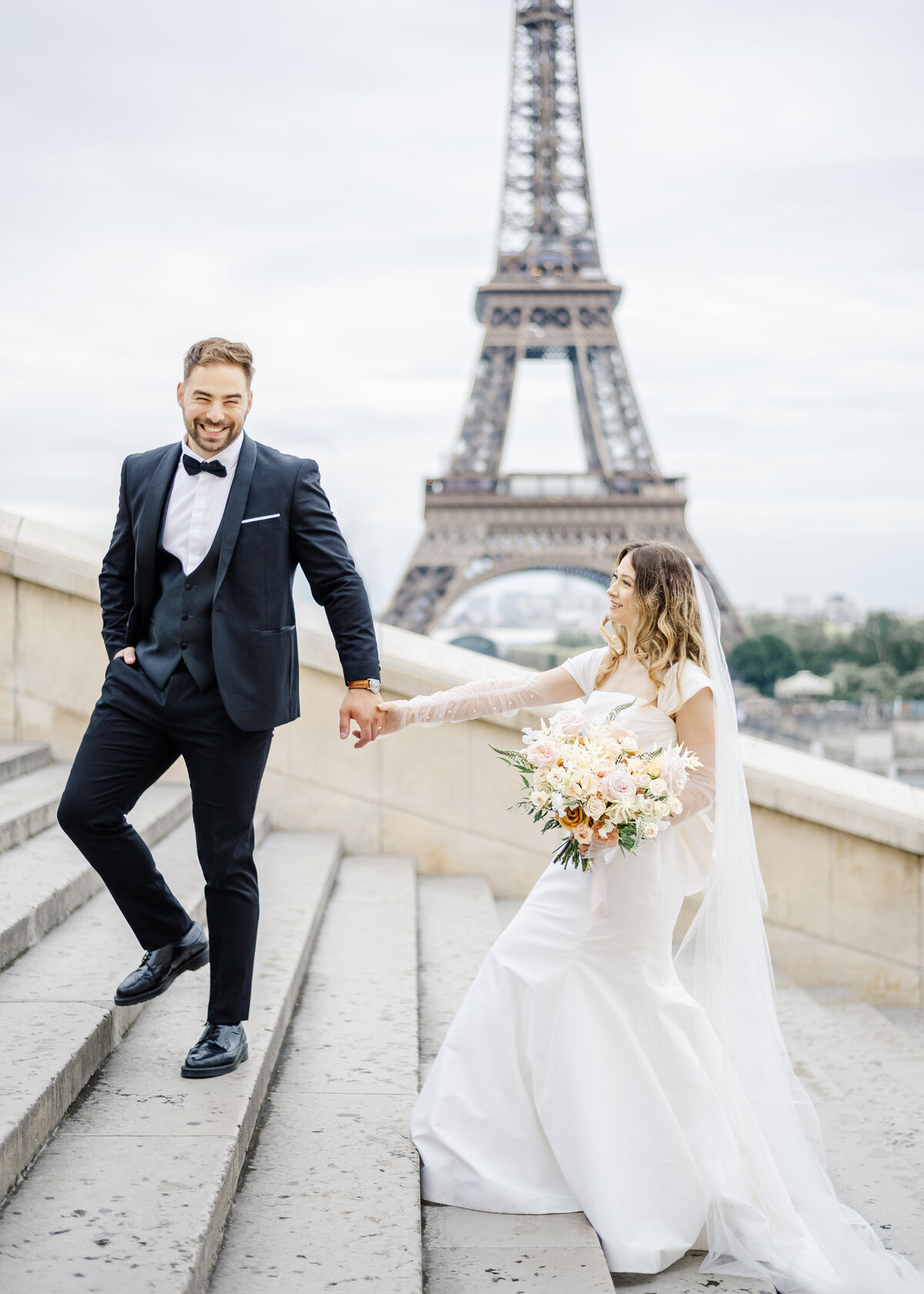 Eiffel Tower Paris France Wedding Photo