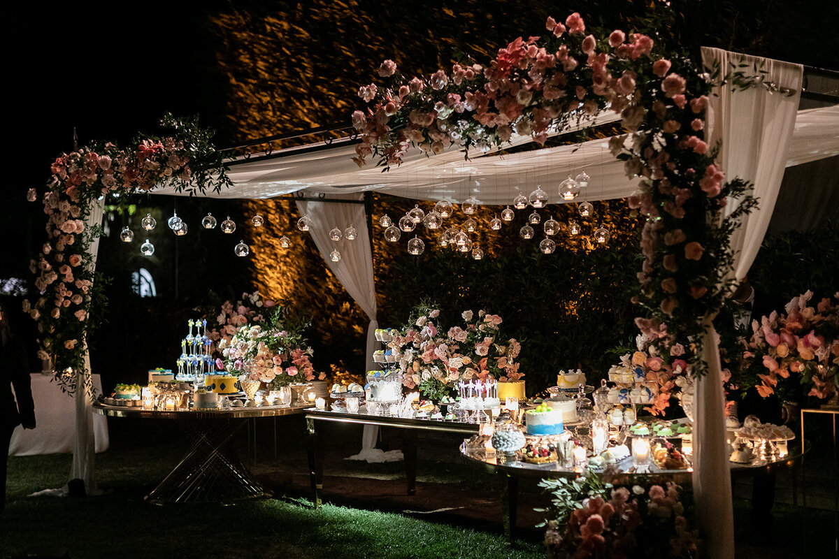 Luxury wedding dessert table
