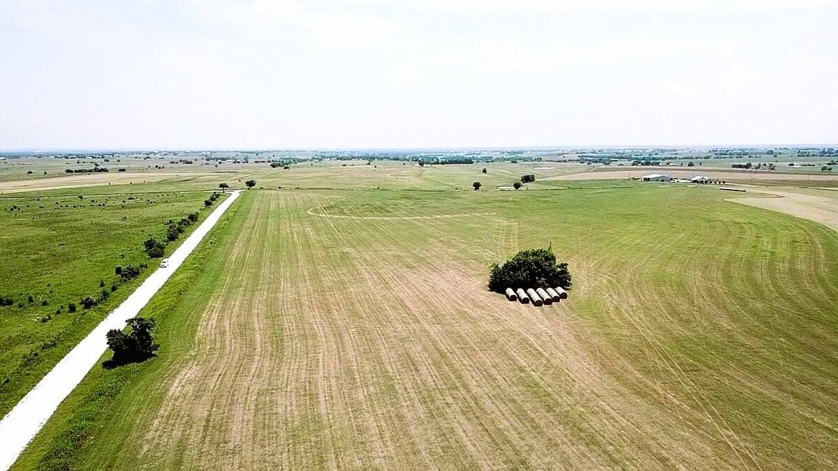 Panoramic landscape view of undeveloped land for sale in Cooke County, Texas