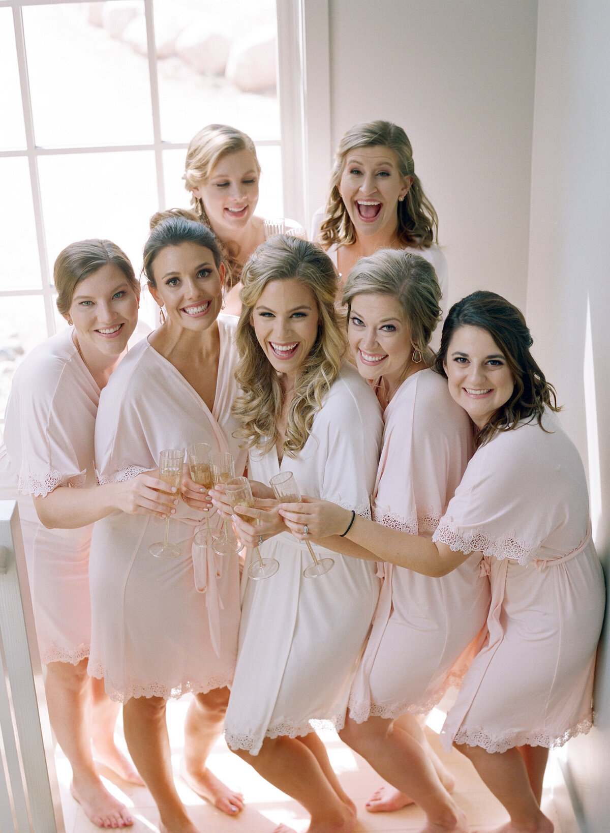 Aspen Bridesmaids Robe and Champagne