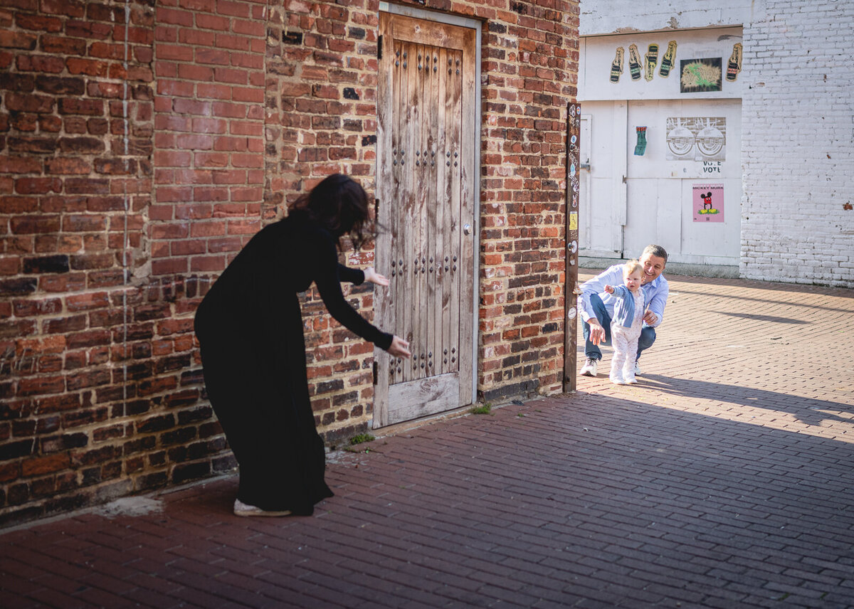 Mother, daughter and father in Blagden Alley