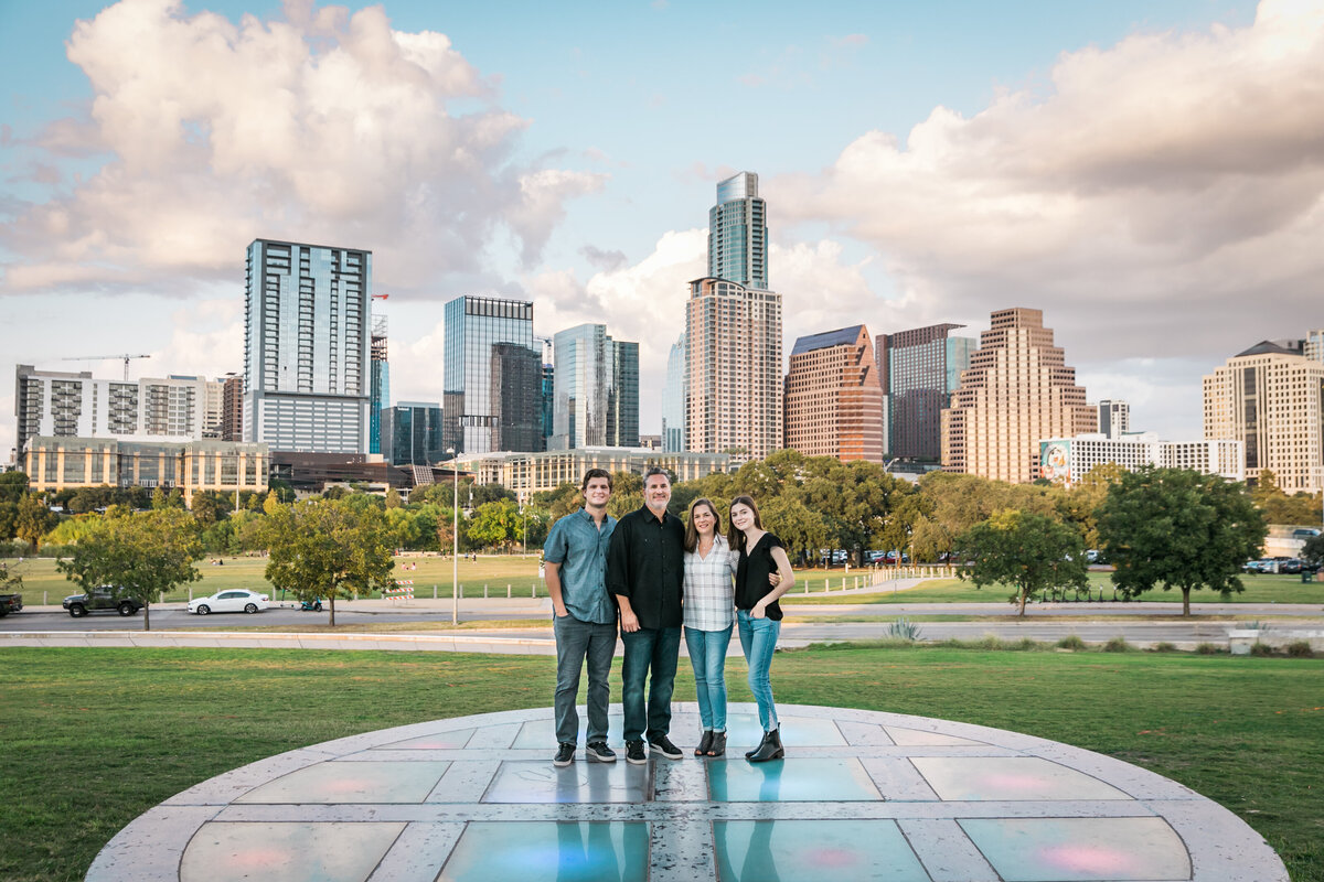 Family with Austin skyline in the background, Austin Family Photographer, Tiffany Chapman Photography,