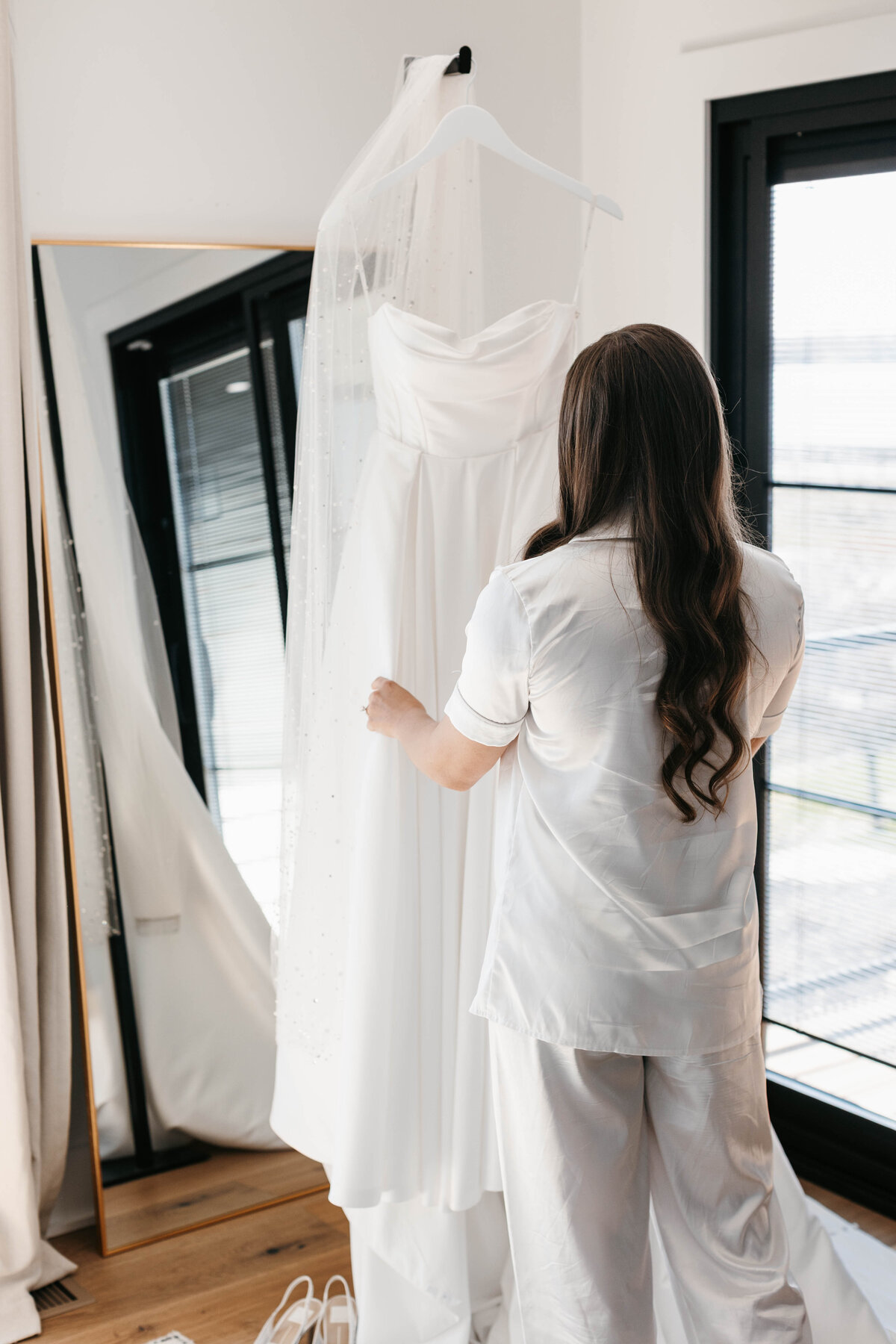 Bride with her dress