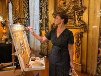 Linda-marino-live-painter-painting-at-marble-house-newport-ri