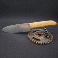 Artisan Hand-Forged Raindrop Damascus Chef Knife - 100 Layer 109515n20 Steel, Canary Wood Handle