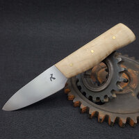 Handmade Paring Knife - 1080 Steel with Curly Maple Handle