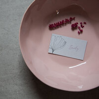 fallback shared on Invalid Date | Grey flat wedding place cards with ginkgo leaf graphic