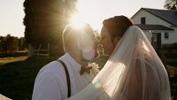 fallback shared on Invalid Date | a bride and groom kissing in front of a barn and silo