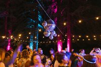 uplighting-in-trees-disco-balls