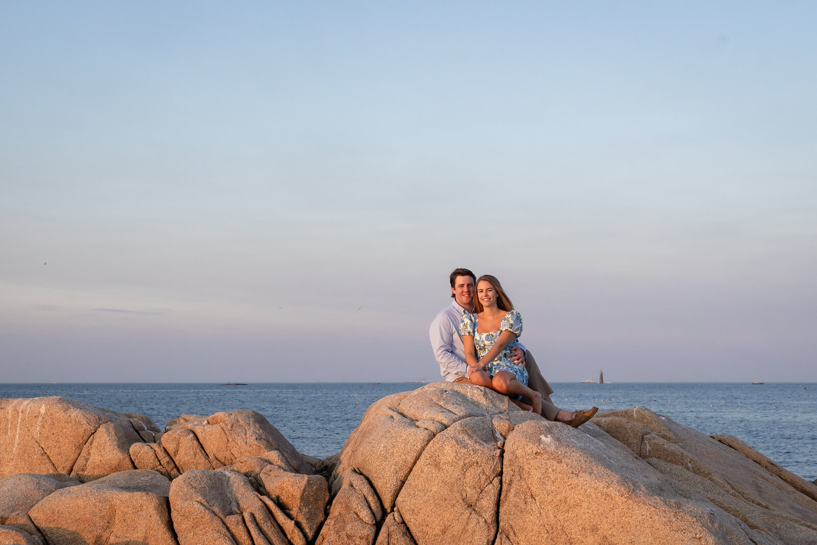 coastal-engagement-couple-on-rock-sunset-lisa-gilbert-photography