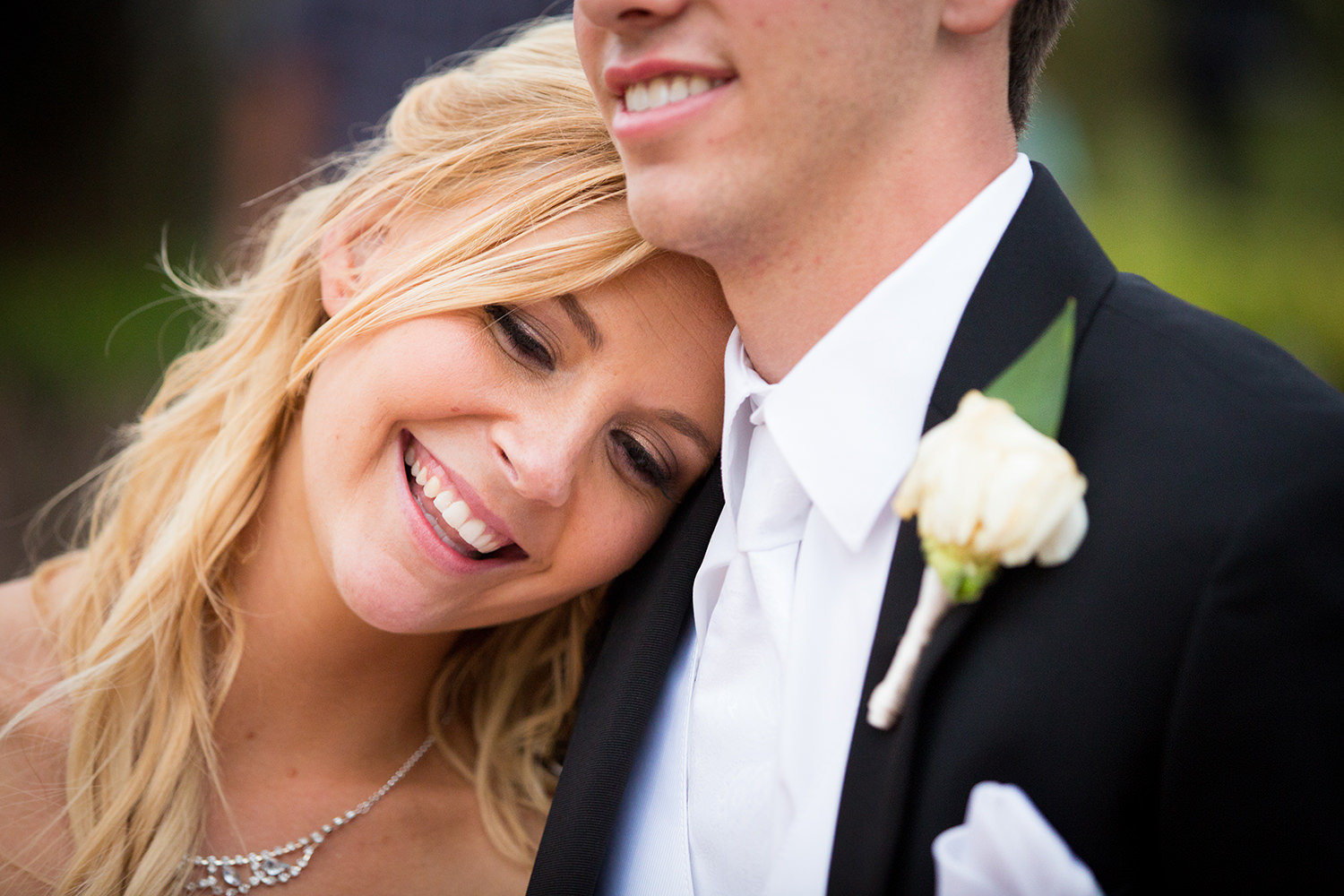 close up candid bridal portrait