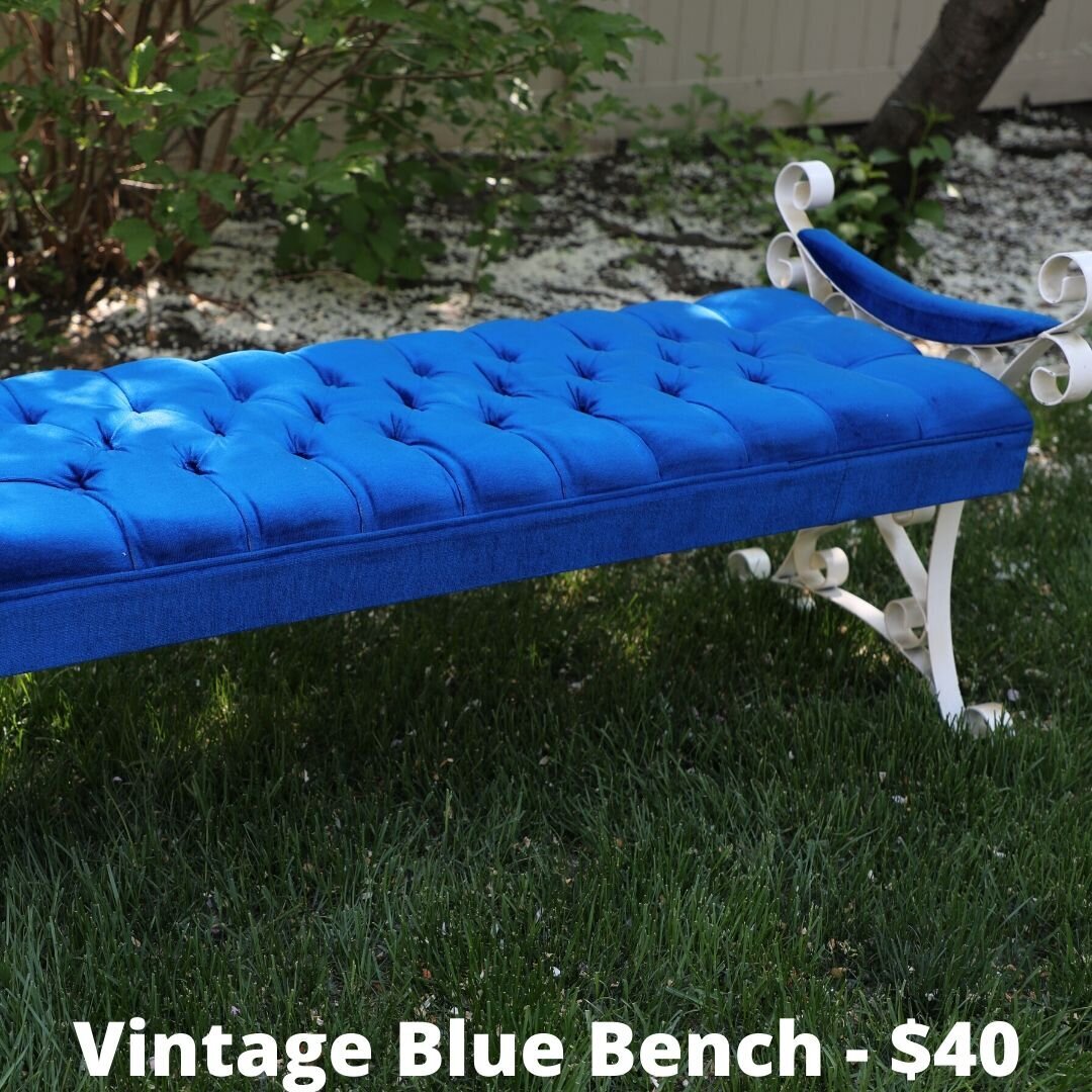 vintage blue bench