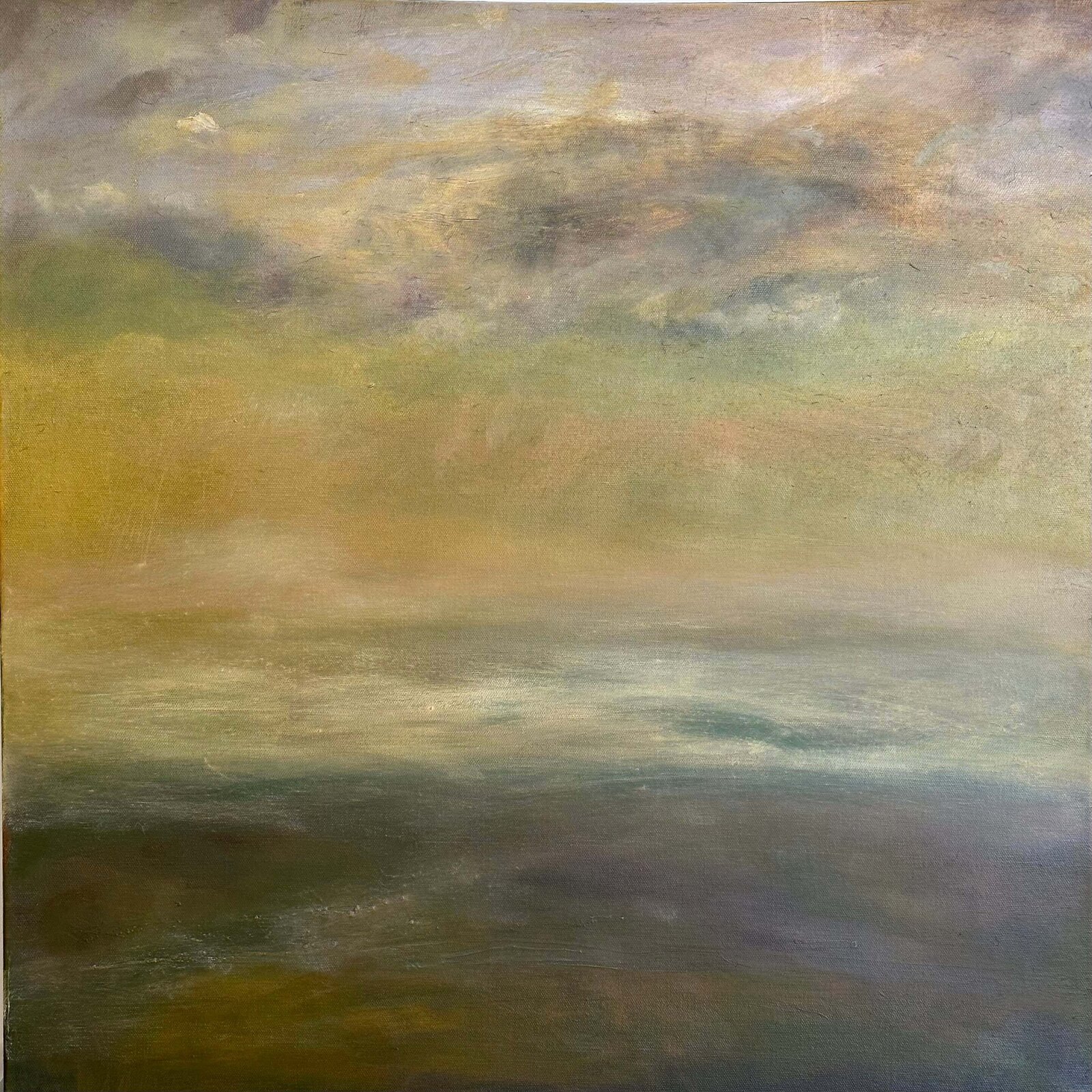 Oil painting by Jane Mishkind with green hues