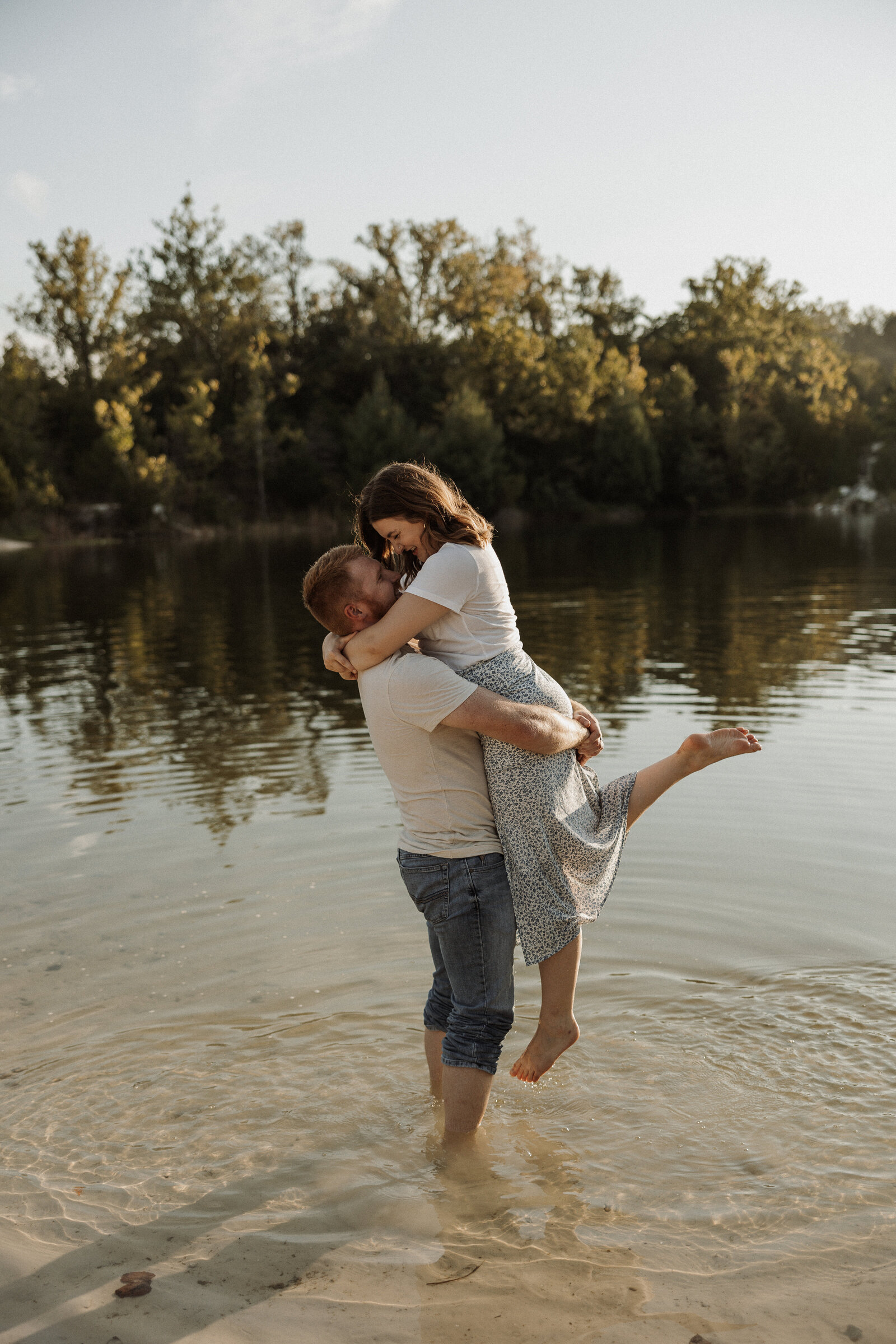 Couples anniversary session at Klondike Park in the lake in Augusta MO