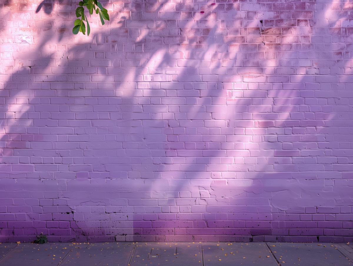 purple brick wall with manifesto 
