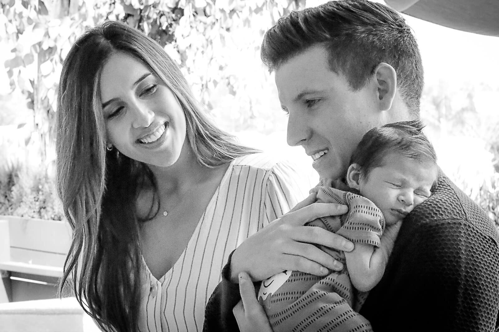 Newport Beach Family Photographer  photo of parents with newborn baby