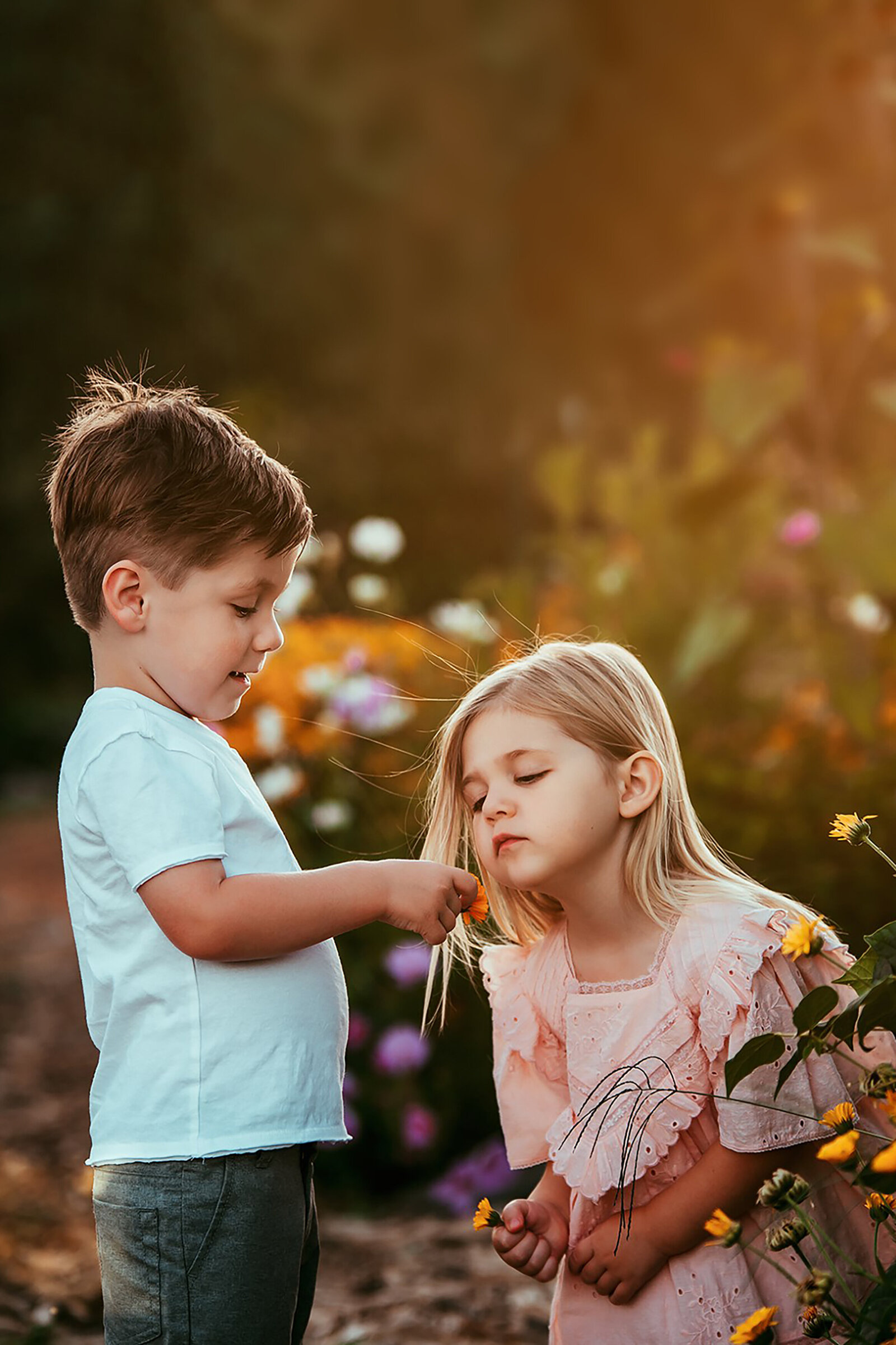 children-photography-wildflowers