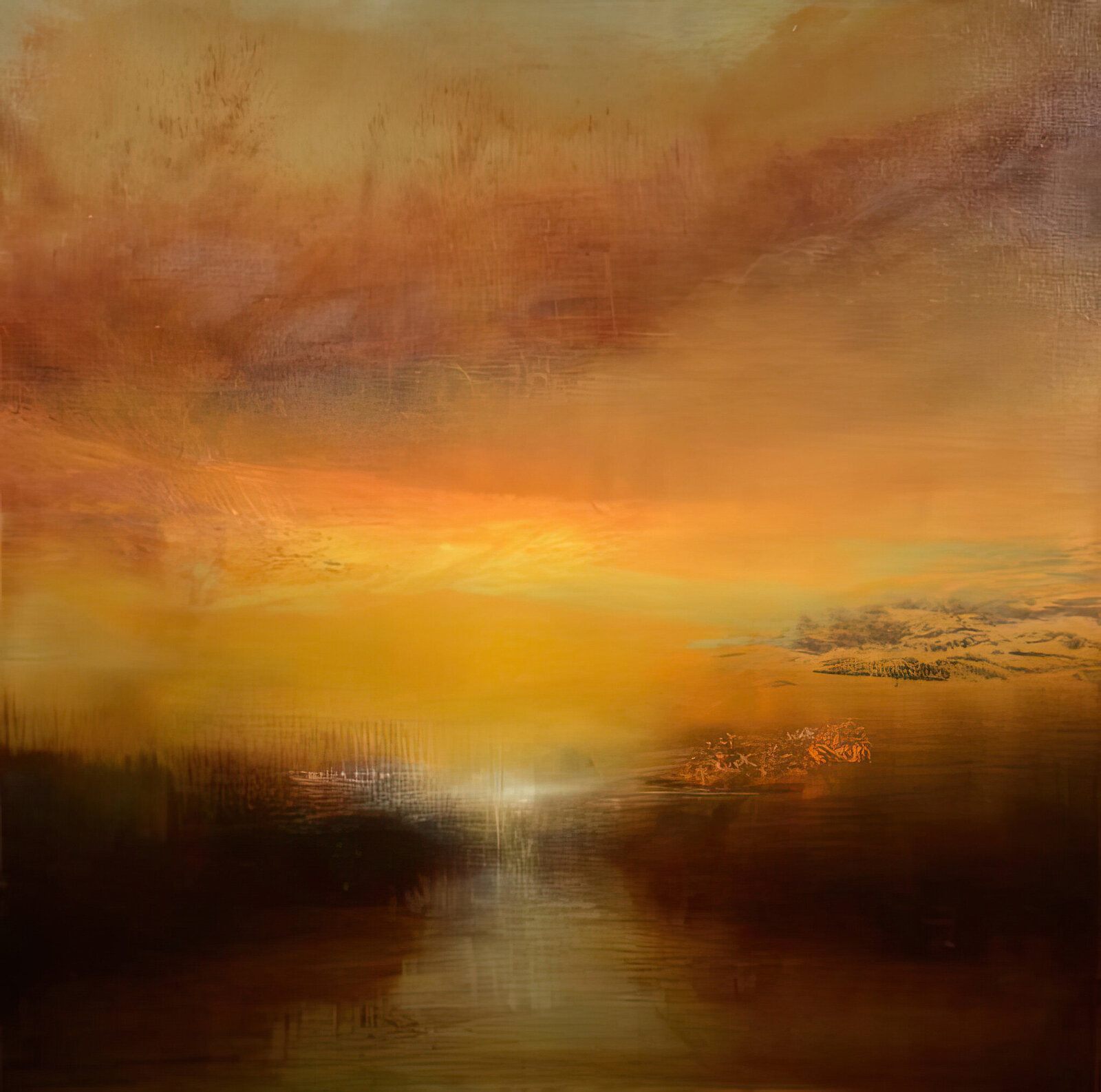 Oil painting by Jane Mishkind of a sunset