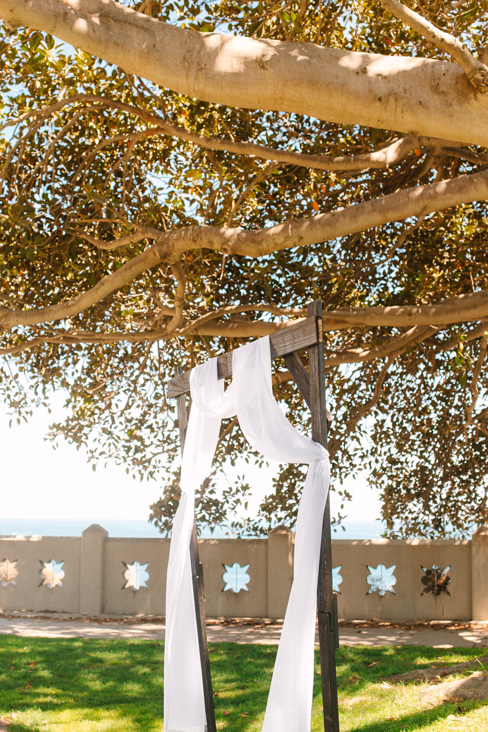 Wedding ceremony details at a beach wedding in Los Angeles, Ca