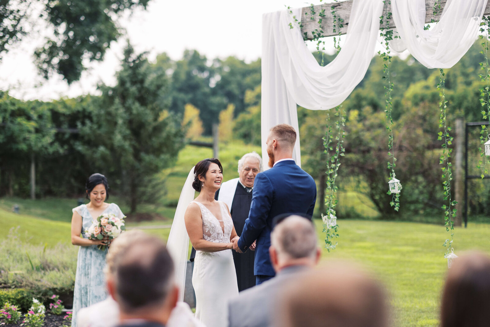 Outdoor wedding ceremony in New Jersey.