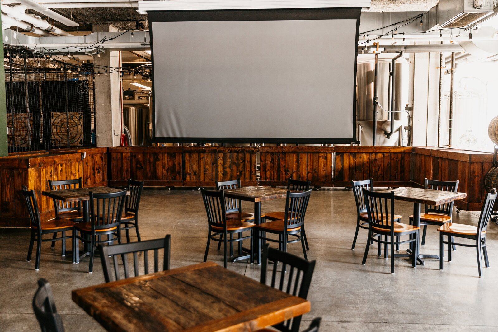 Brewery Event Space Minneapolis Loring Park Taproom Takeover Projector for Game Day and Events