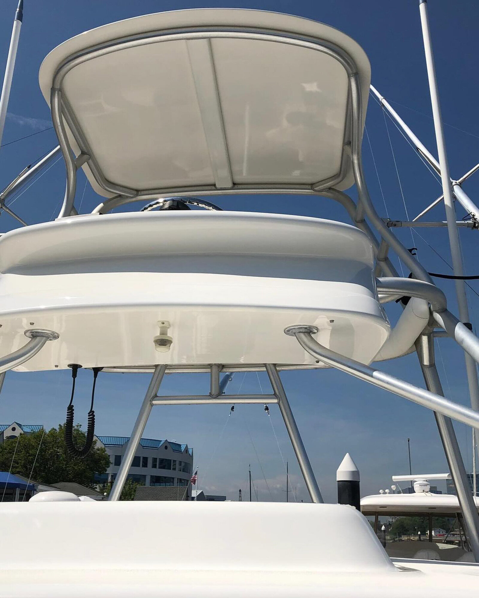 View of the top tower of a yacht