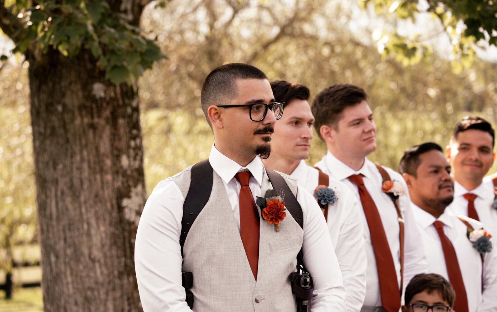 groom watching bride