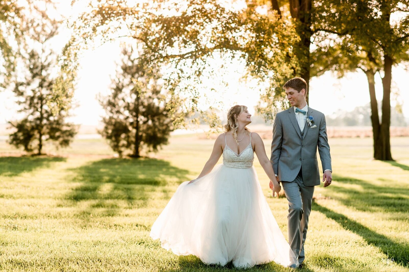 couple in barnyard walking