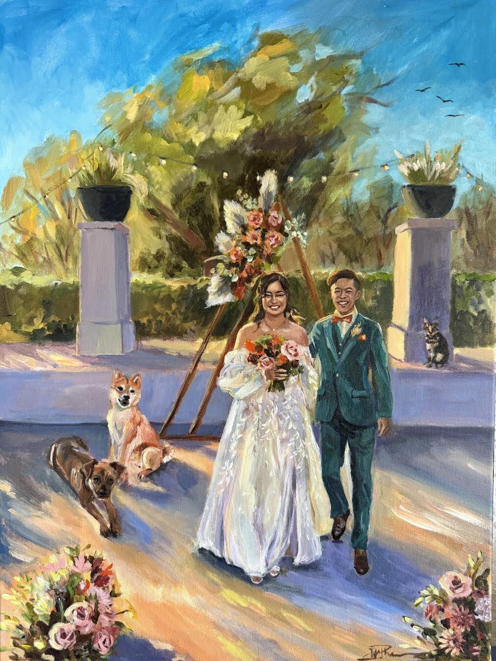 Ceremony exit with pets