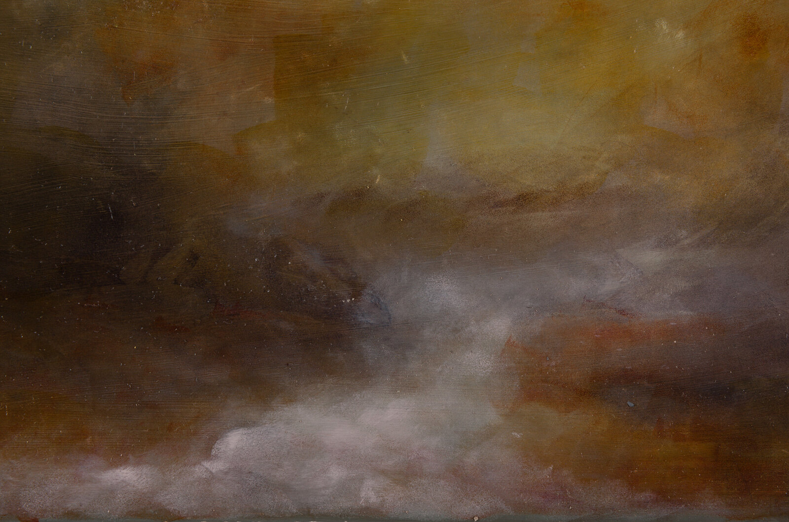 Oil painting by Jane Mishkind with brown hues