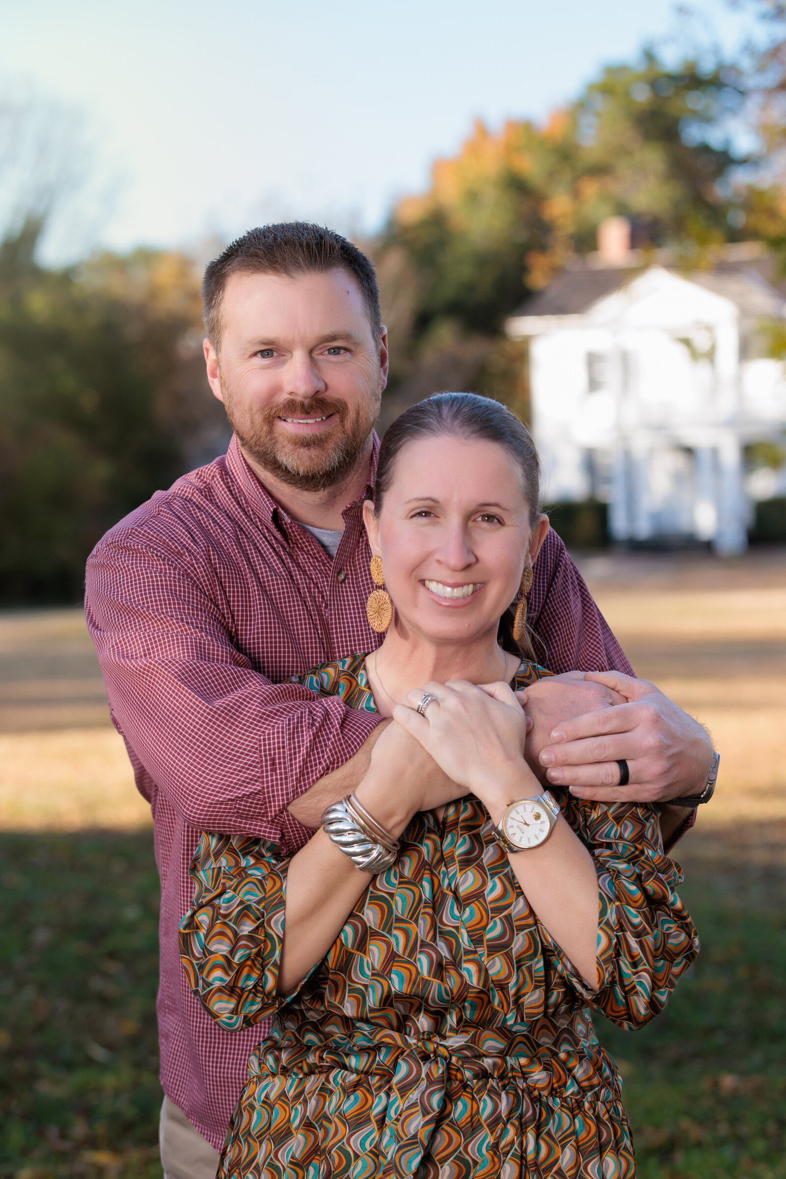 Husband and Wife portrait during their family session in Raleigh.