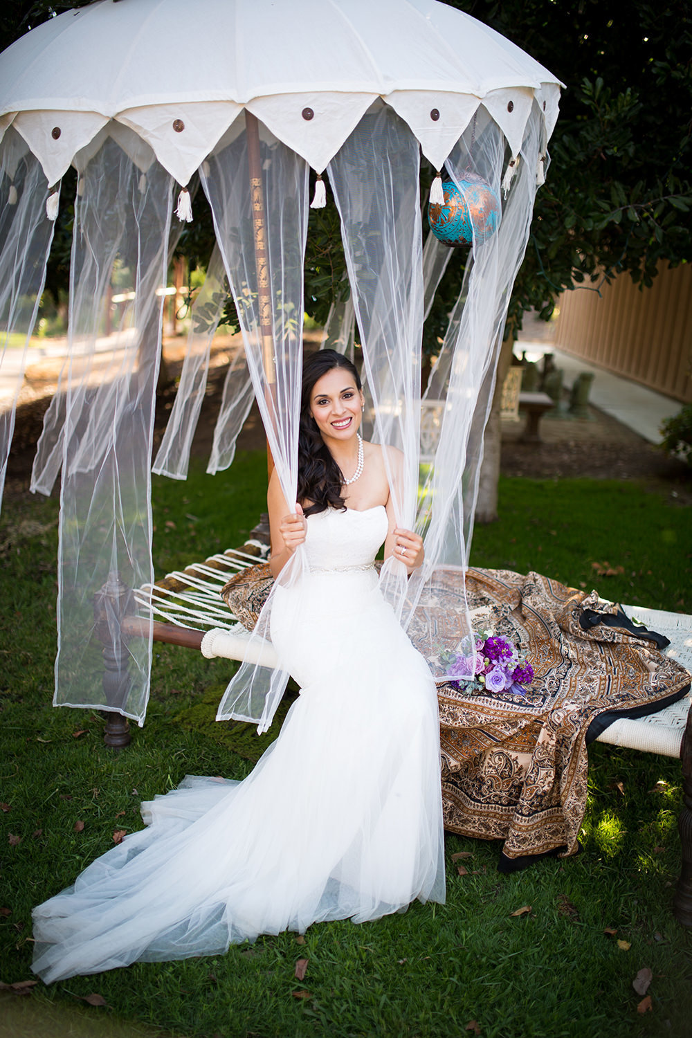 bride on beautiful swing