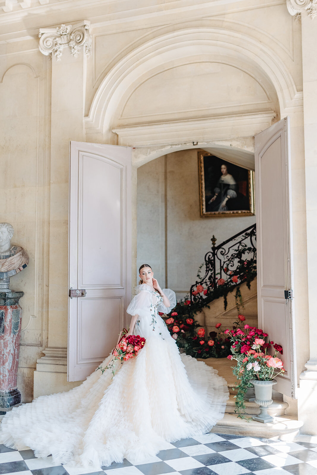 Morgane Ball Photographer Wedding Engagement Couple Paris France Chateau de Champlatreux fine art