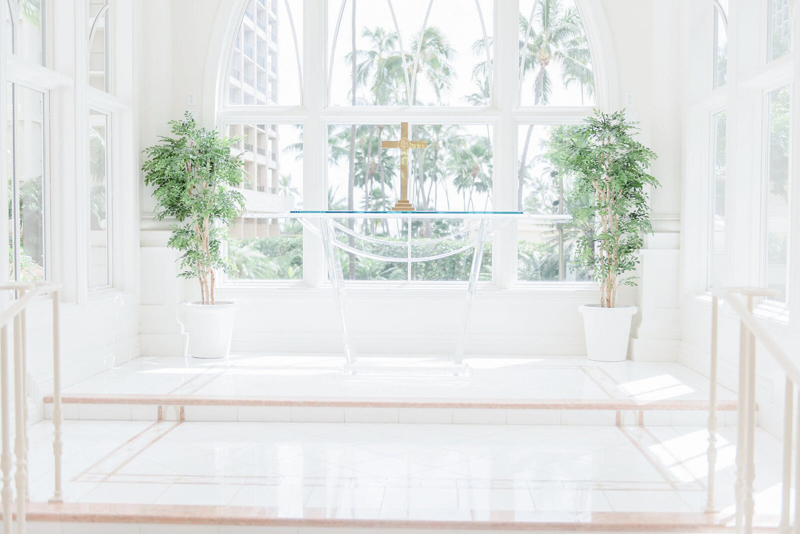 Hilton Hawaiian Village Wedding Photography, bright white wedding venue